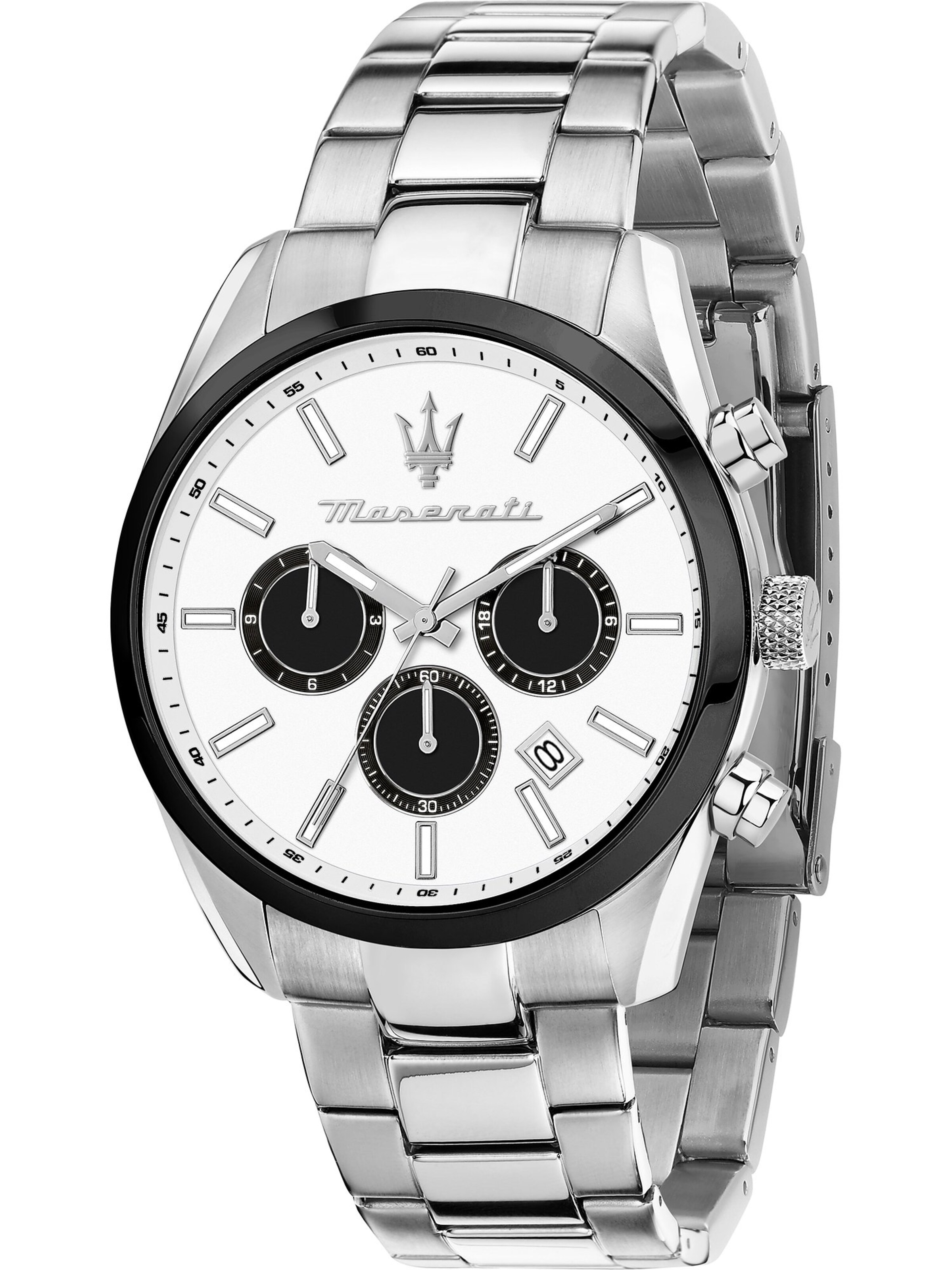 Maserati Analog Watch in Silver: front