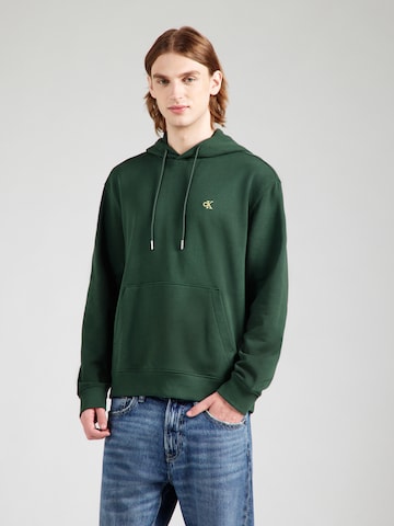 Sweat-shirt Calvin Klein Jeans en vert : devant
