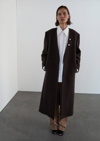 MANGO Between-Seasons Coat in Brown: front