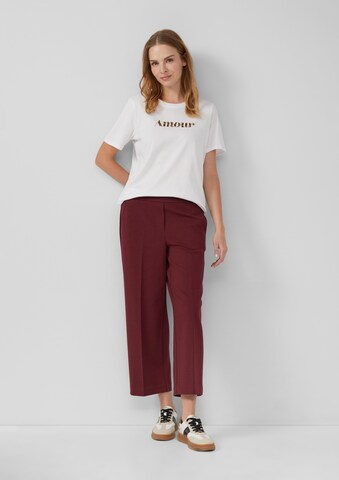 Wide Leg Pantalon à plis s.Oliver en rouge