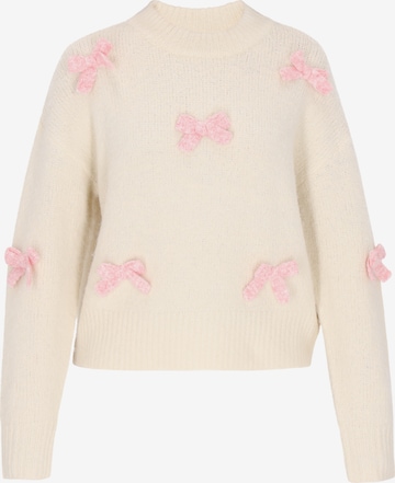 MYMO Oversized trui in Wit: voorkant