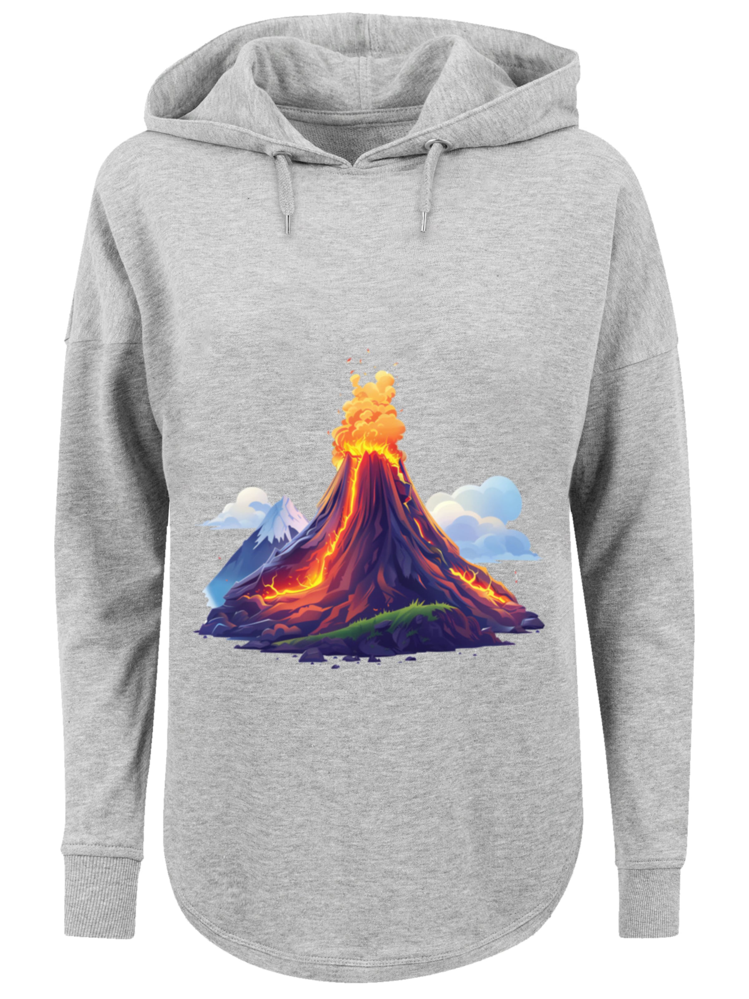 F4NT4STIC Sweatshirt 'Vulkanausbruch' in Grijs: voorkant