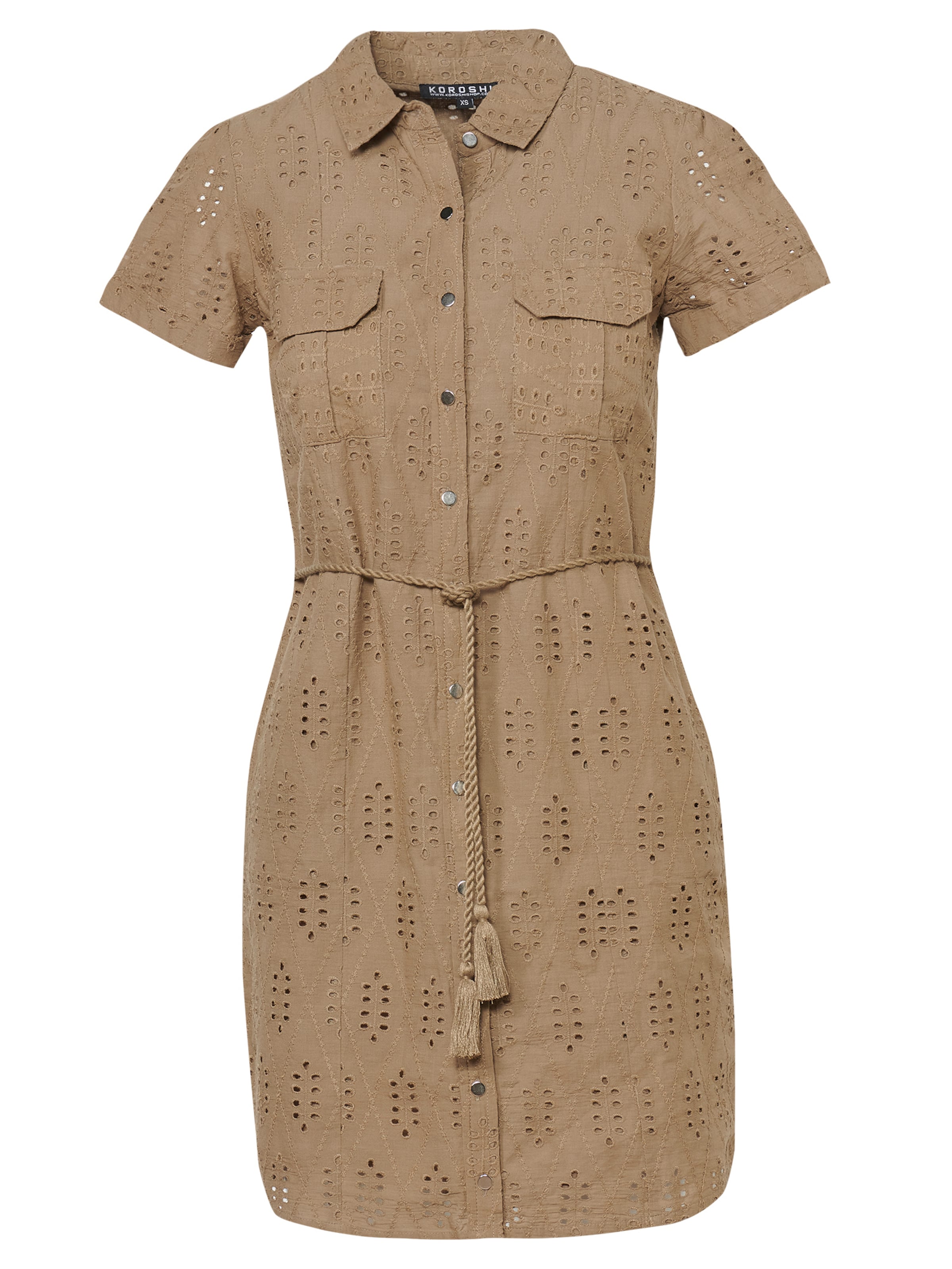 Robe-chemise KOROSHI en marron : devant