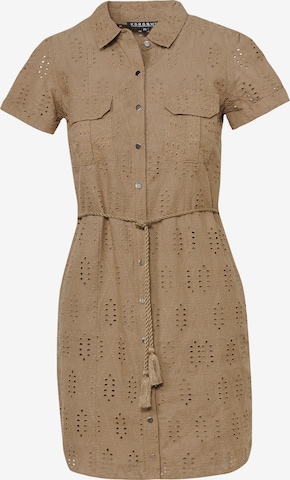 Robe-chemise KOROSHI en marron : devant