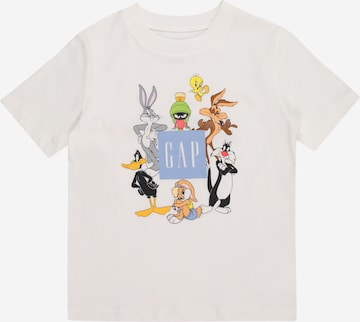 GAP Тениска 'LOONEY TUNES' в бяло: отпред