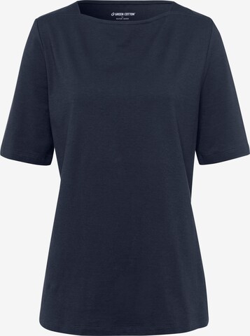 Green Cotton T-Shirt in Blau: predná strana