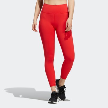 ADIDAS SPORTSWEAR - Skinny Calças de desporto 'Believe This 2.0' em vermelho: frente