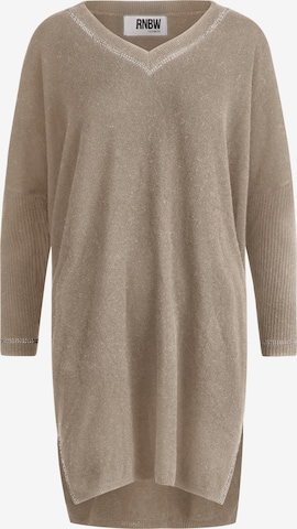 Rainbow Cashmere Knitted dress in Beige: front