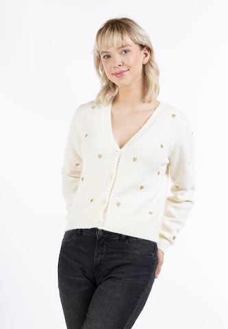 MYMO Knit cardigan 'Nolie' in White: front