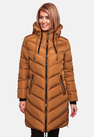 MARIKOO Winter coat 'Armasa' in Brown: front