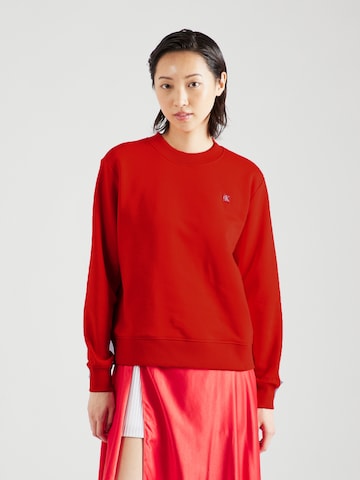 Sweat-shirt Calvin Klein Jeans en rouge : devant