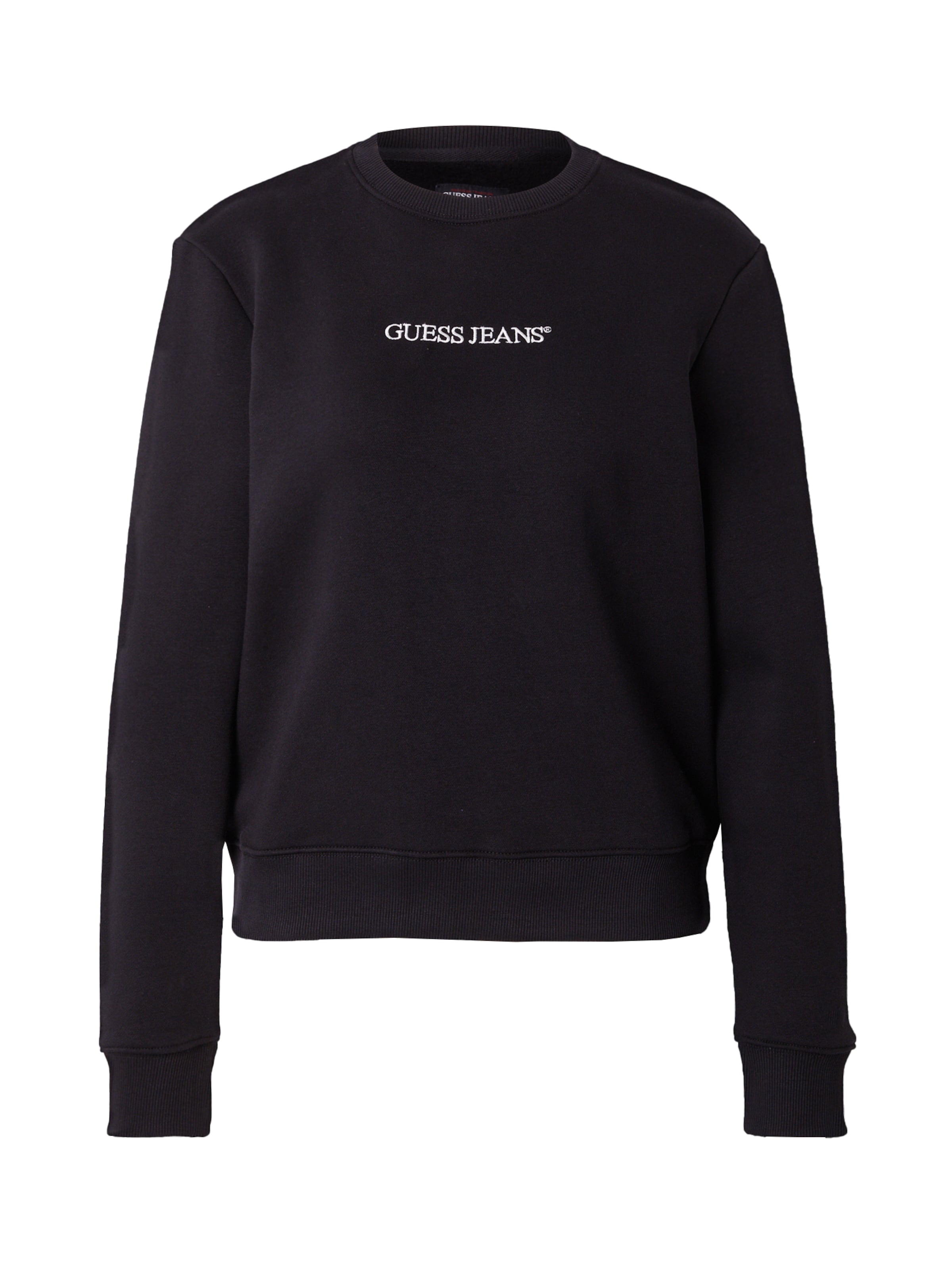 Bluză de molton de la GUESS JEANS pe negru: față