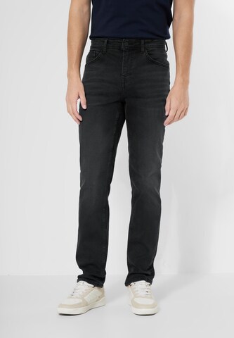 Street One MEN Regular Jeans in Black: front