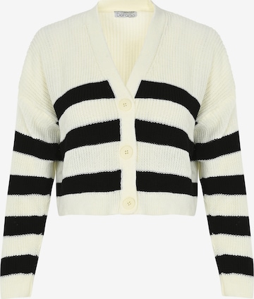 DeFacto Knit Cardigan in White: front