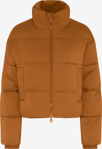Girlfriend Collective Between-Season Jacket in Brown: front