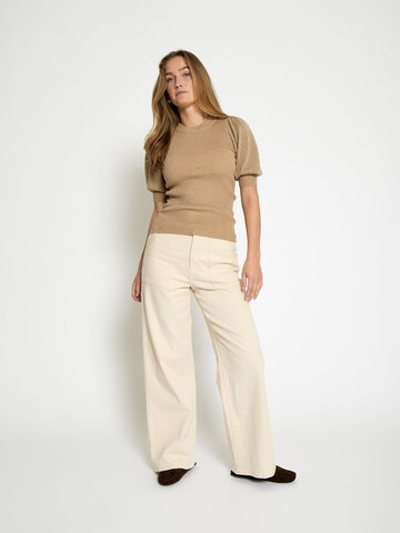 Pullover 'Fine' di minus in beige
