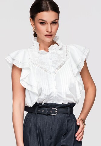Ombre Bluse in Weiß: Vorderseite