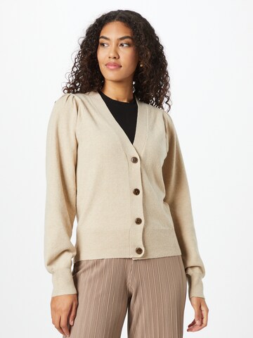 ICHI Gebreid vest 'Kate' in Beige: voorkant