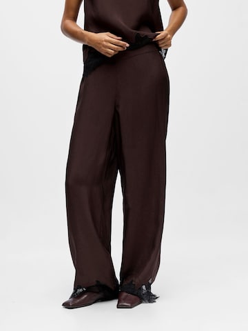 OBJECT - Pierna ancha Pantalón en marrón: frente