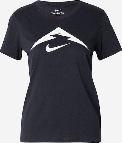 NIKE Functioneel shirt 'TRAIL' in de kleur Zwart / Wit, Productweergave