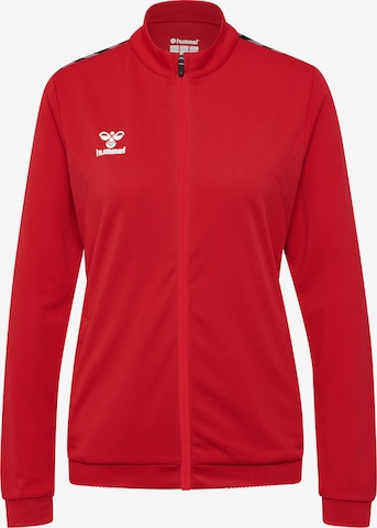 Hummel Athletic Zip-Up Hoodie 'AUTHENTIC' in Red: front