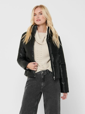 JDY Between-Season Jacket 'Trixie Faux' in Black: front