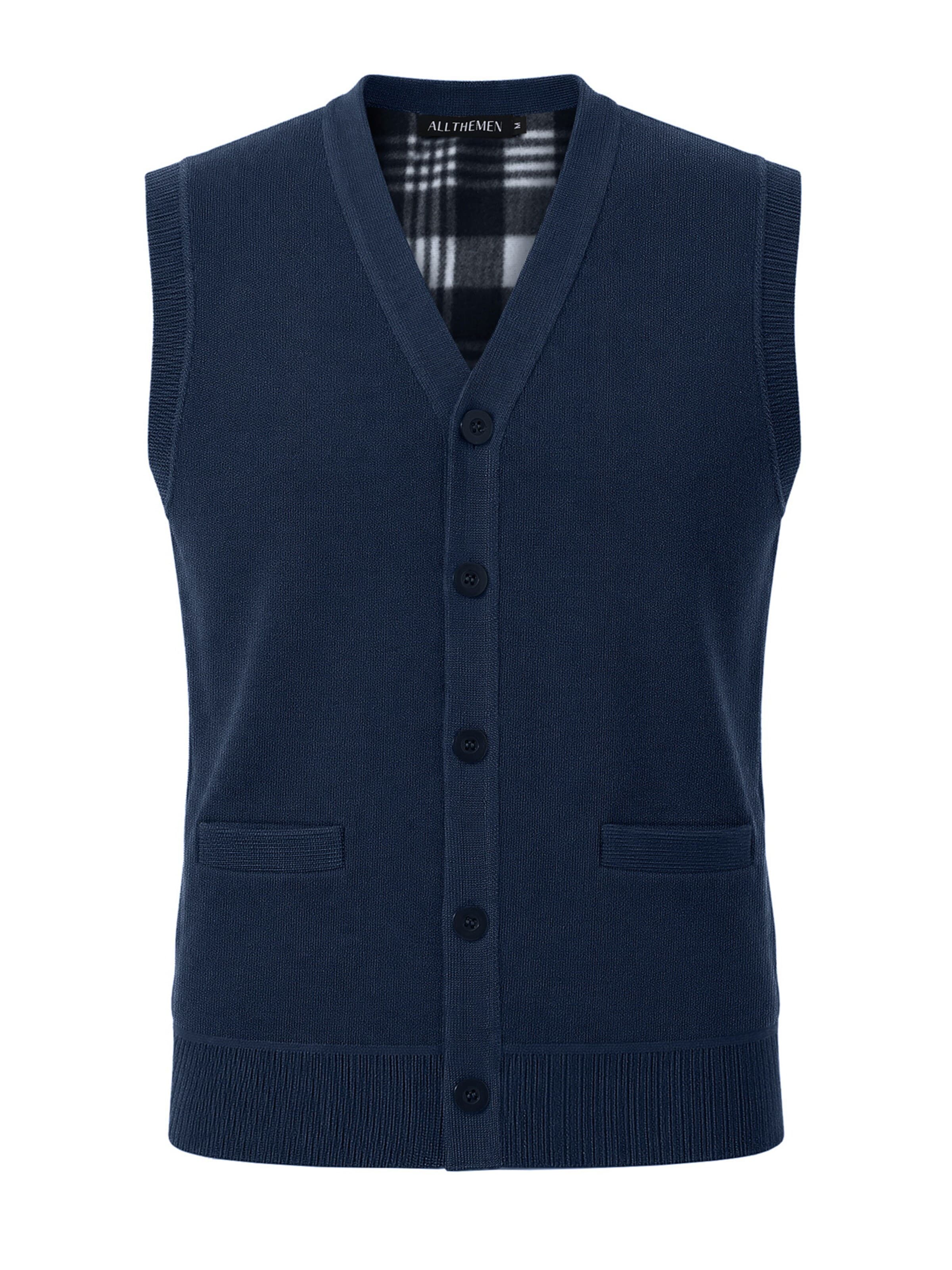 ALLTHEMEN Knit Cardigan 'Bindung' in Blue: front