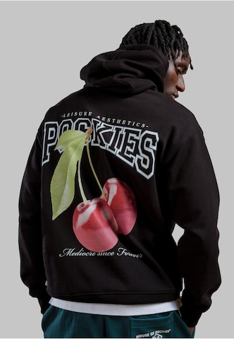 Pockies Sweatshirt 'Cherries' in Zwart: voorkant