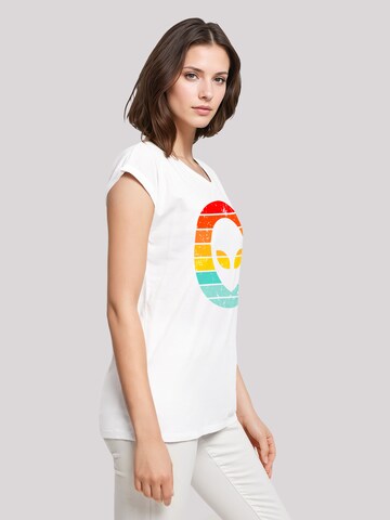 F4NT4STIC Shirt 'Alien Retro Sonnenuntergang' in White
