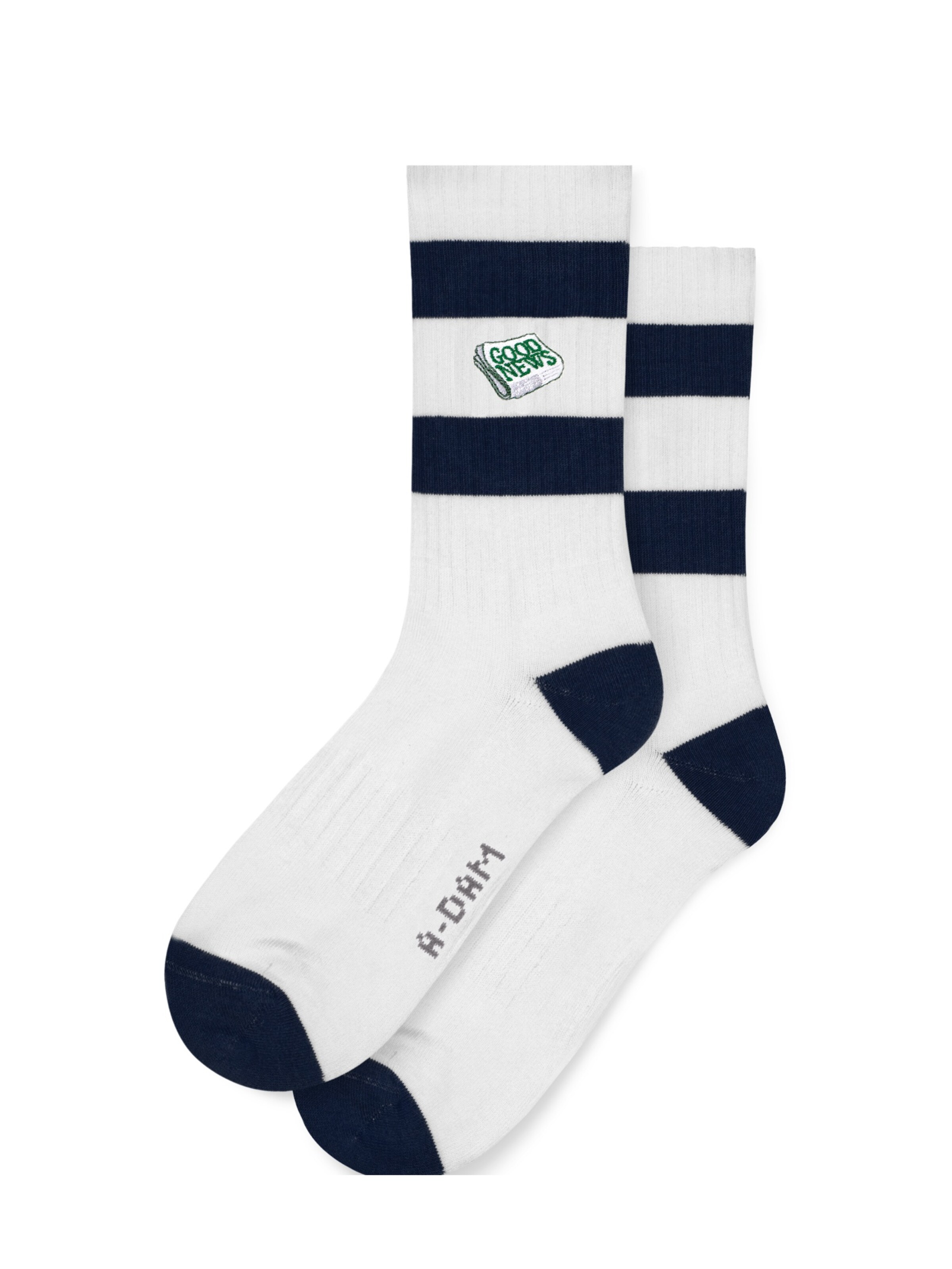 A-dam Socken 'Good-News' in Weiß: Vorderseite