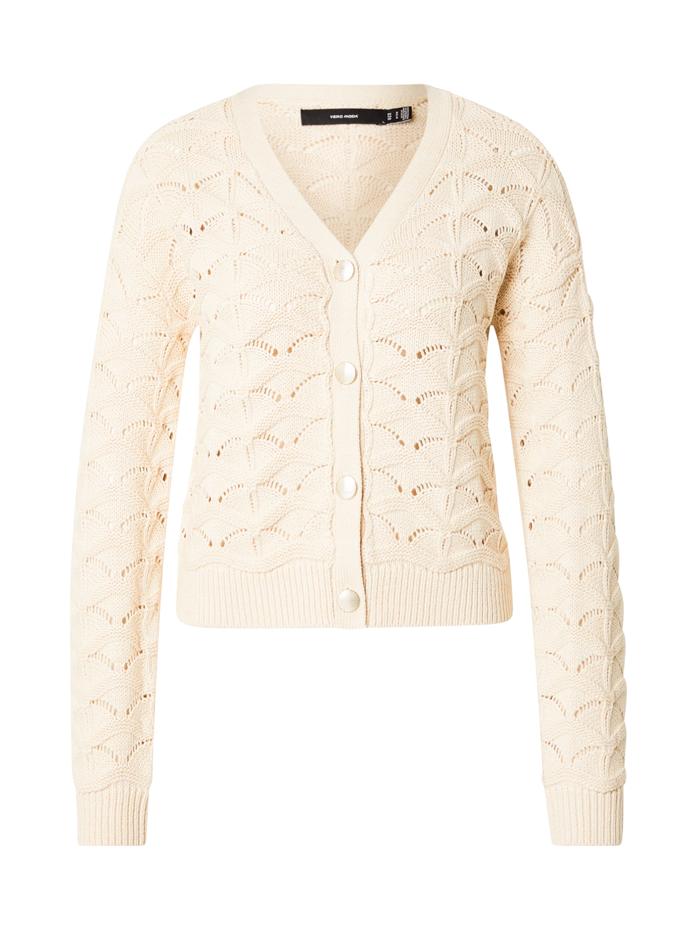 VERO MODA Strickjacke 'VMINDIGO' in Beige: Vorderseite
