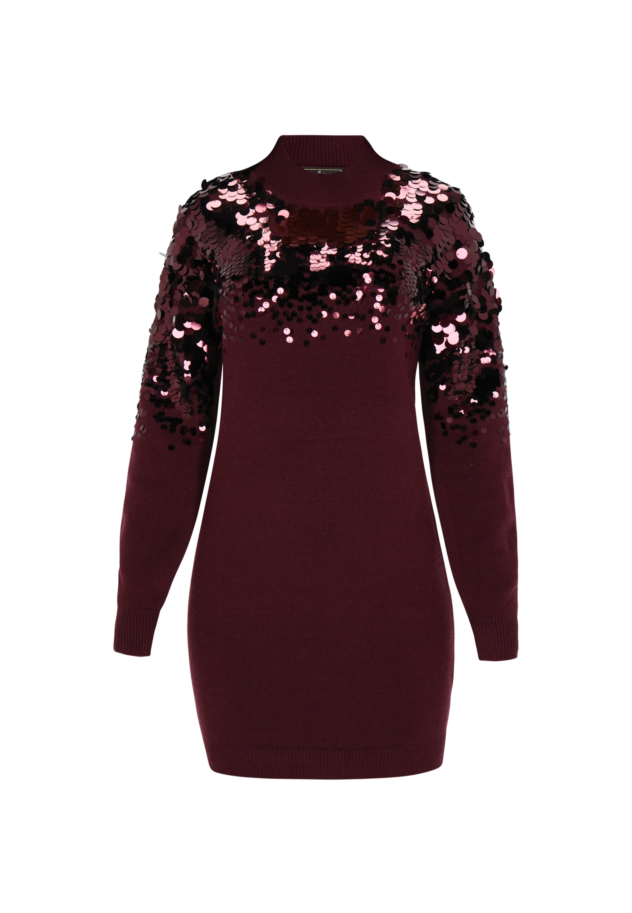 faina Gebreide jurk in Rood: voorkant