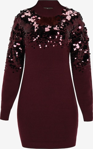 faina Knitted dress in Red: front