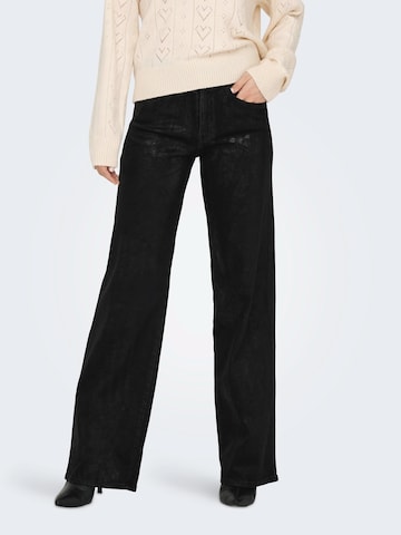 ONLY Szeroka nogawka Jeansy 'ONLJUICY' w kolorze czarny: przód