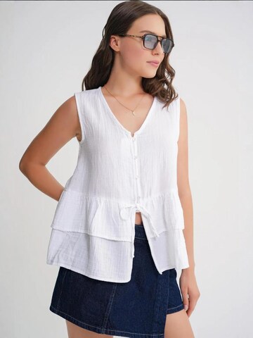 MixRay Bluse in Weiß