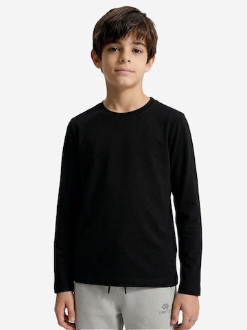 Tommy Life Shirt 'TOMMY T-Shirt Aus Baumwolle Und Elastan'‌‌‌‌‌‌‌‌‌‌ in Schwarz: Vorderseite