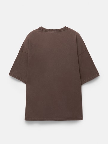 Pull&Bear Tričko 'MARIPOSA' - Hnedá