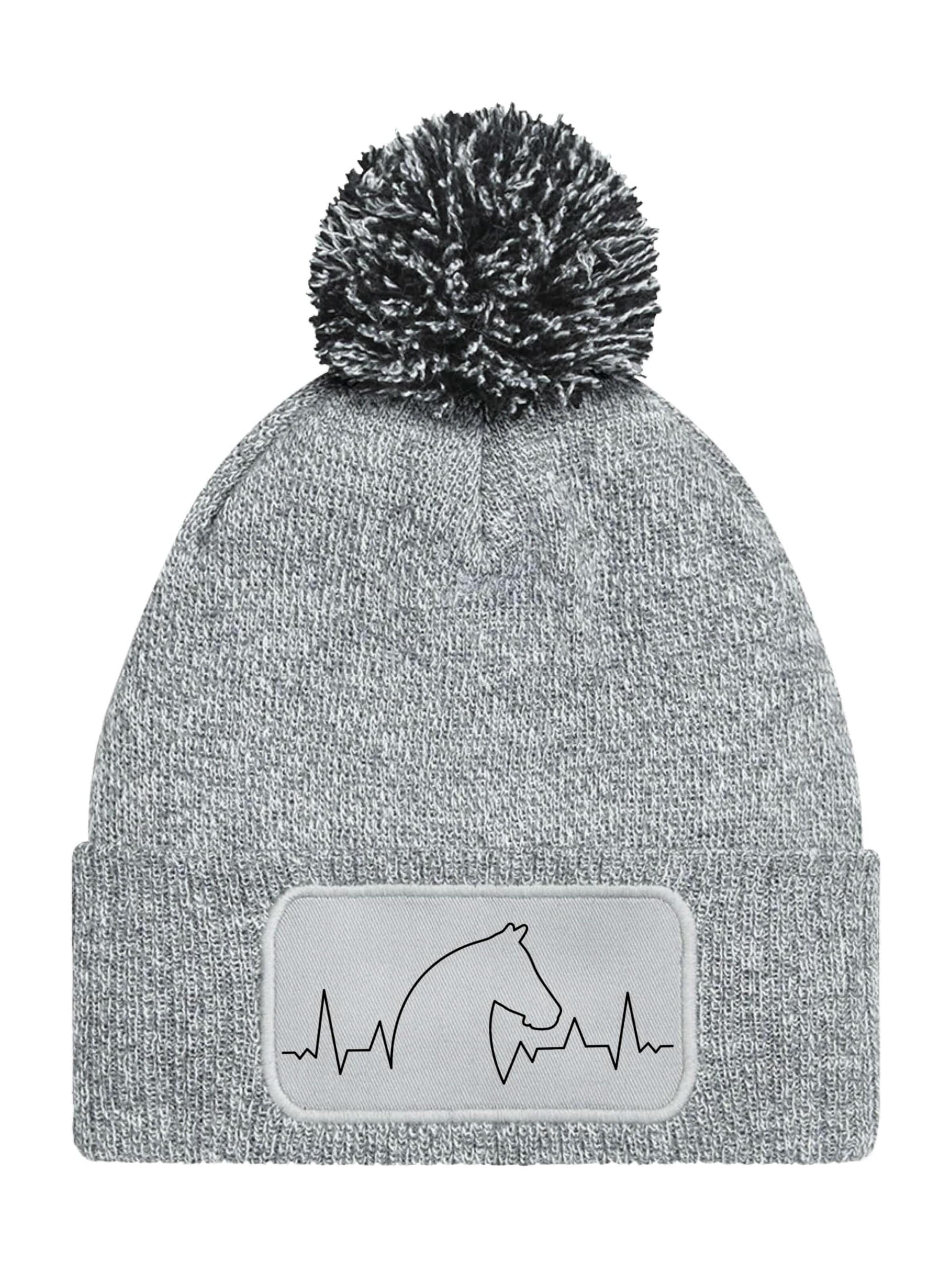 Youth Designz Beanie 'Heartbeat Pferd' in Grey: front