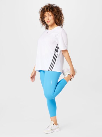 balta ADIDAS SPORTSWEAR Sportiniai marškinėliai 'Train Icons 3-Stripes '