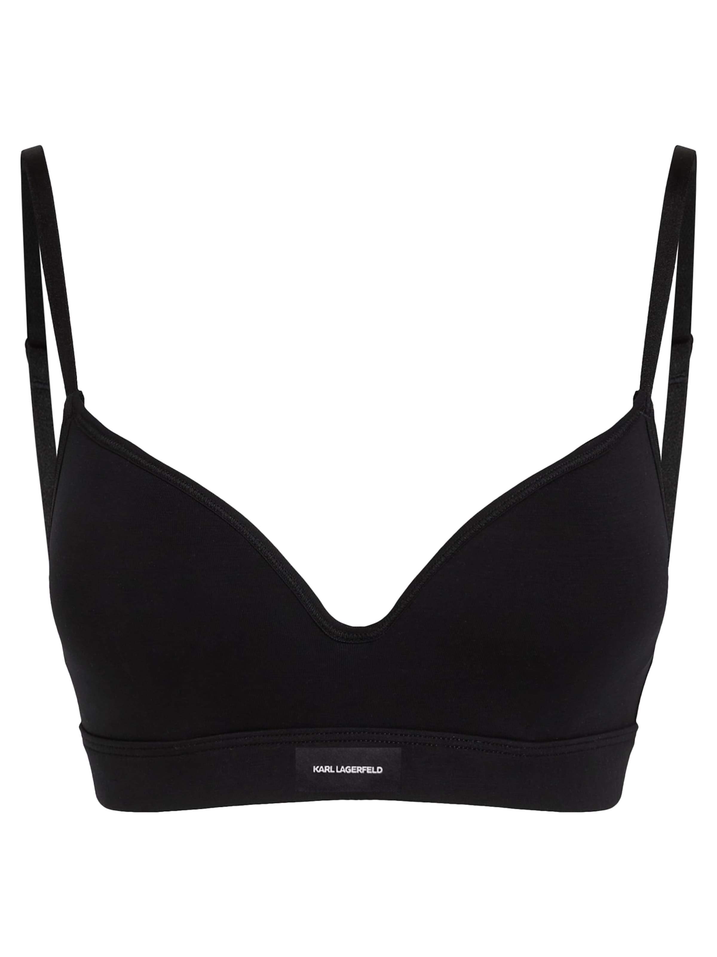 Karl Lagerfeld - Clásico Sujetador 'ESSENTIAL' en negro: frente