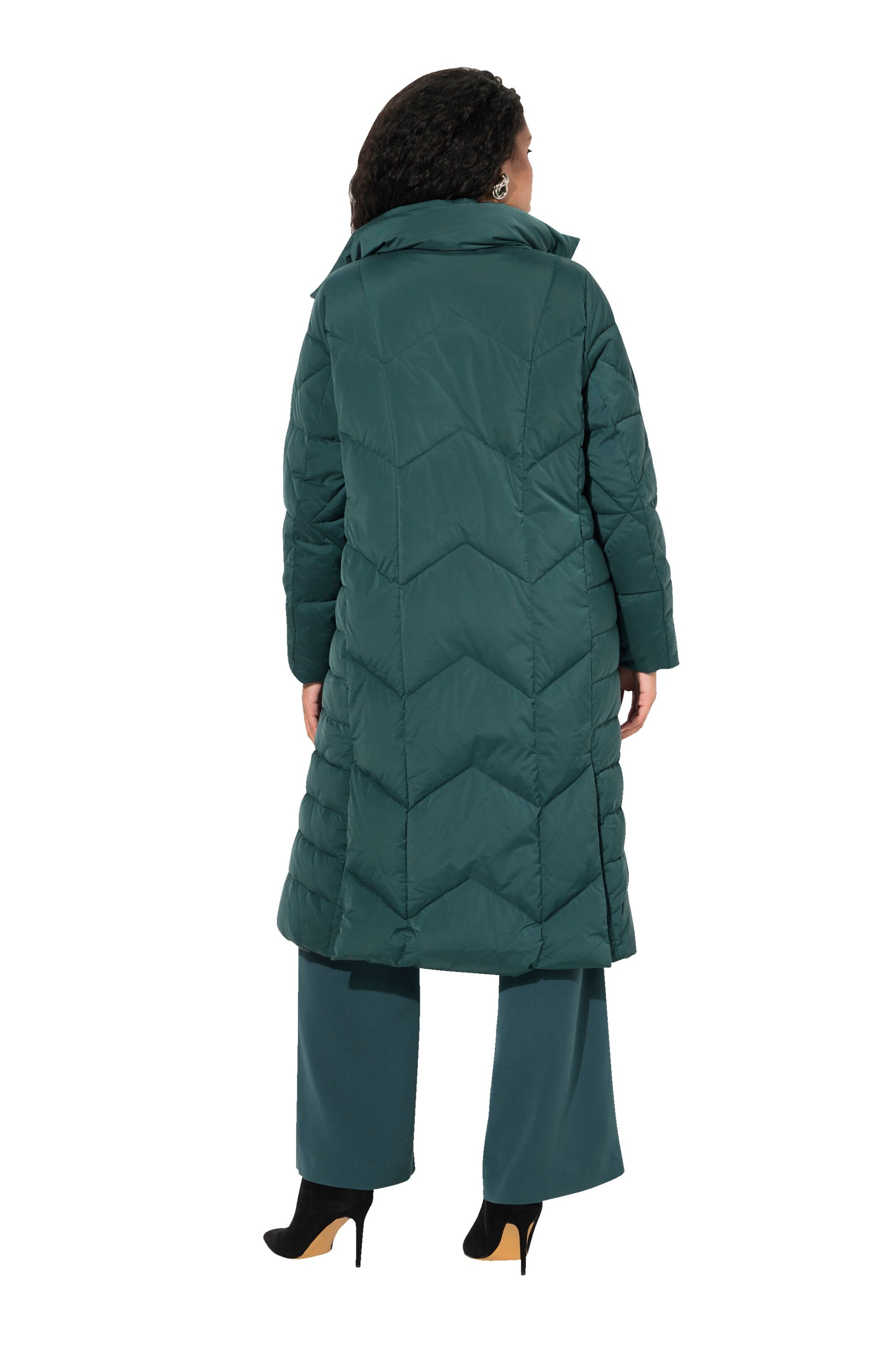 Ulla Popken Between-Seasons Coat in Green