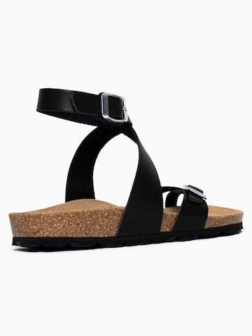 Bayton T-bar sandals 'Swan' in Black