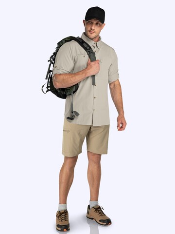 33,000ft Regular fit Athletic Button Up Shirt '33,000ft Men's Long Sleeve Shirts' in Beige