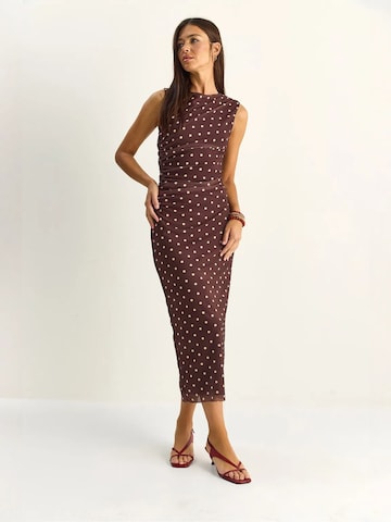 Bianco Lucci Midi Kleid in Braun