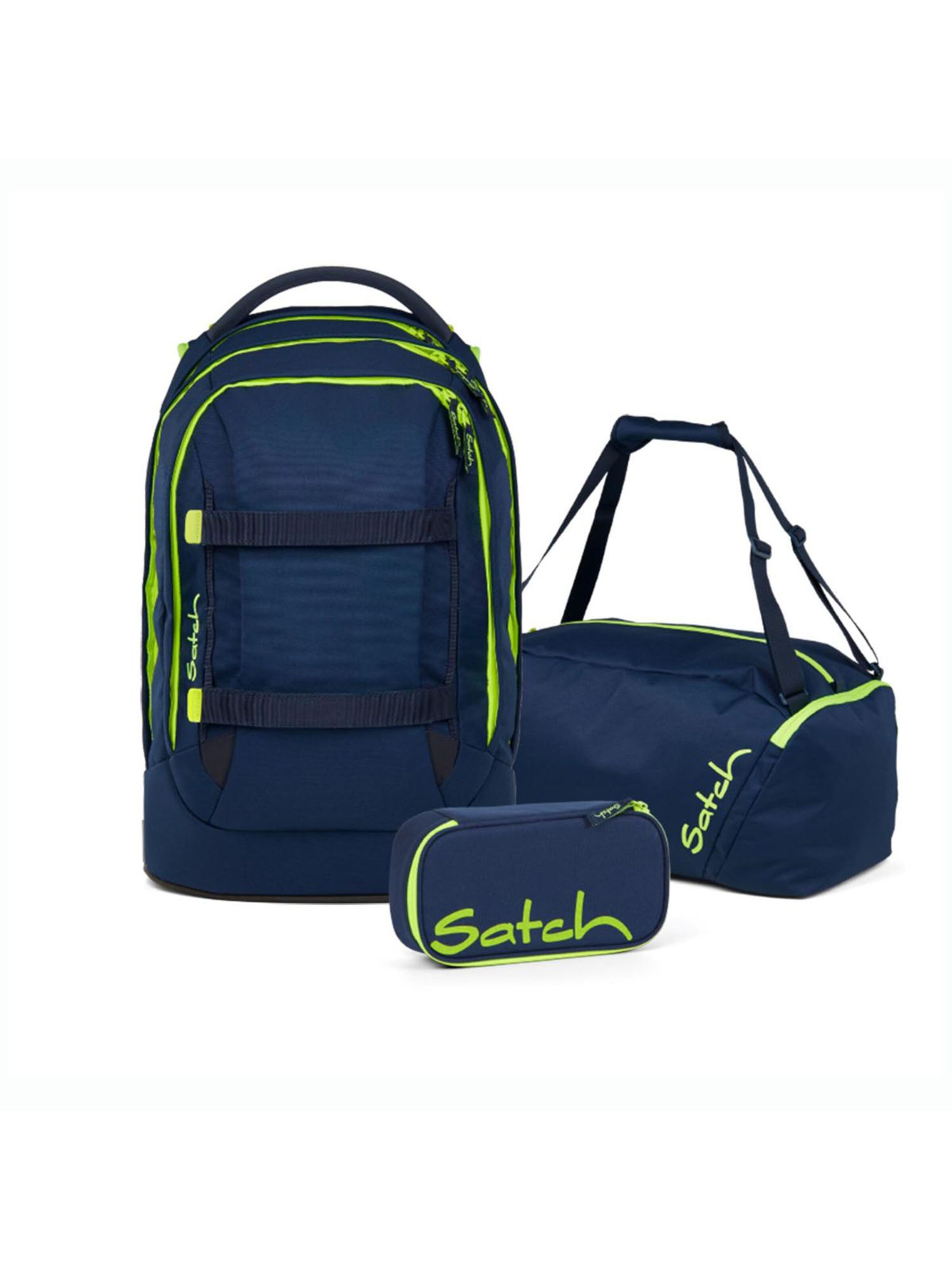 Satch Backpack 'Pack Schulrucksack Set 3tlg' in Blue: front