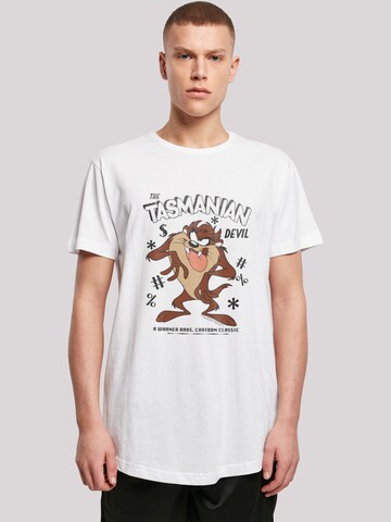 F4NT4STIC Shirt 'Looney Tunes Vintage Tasmanian Devil Taz -WHT' in Wit: voorkant
