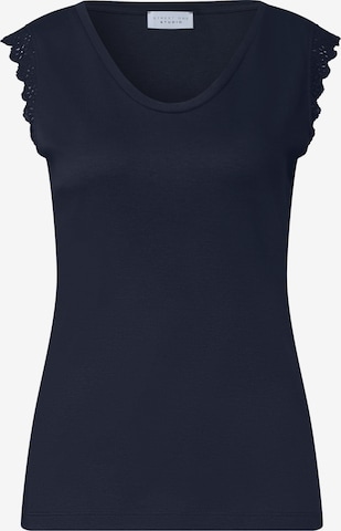Street One Studio Top mit V-Neck und Rüschen in Blau: Vorderseite