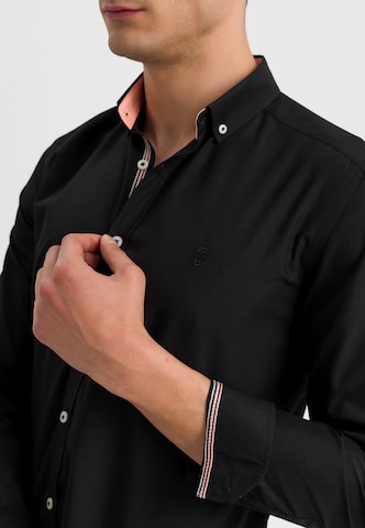 Jimmy Sanders Slim fit Button Up Shirt in Black