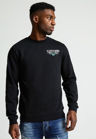 Alessandro Zavetti Sweatshirt 'Montanelli' in Black: front