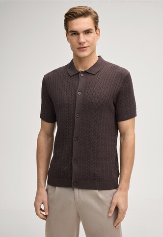 JOOP! Gebreid vest 'Tristao' in Bruin: voorkant